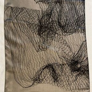 Very long oblong silk scarf